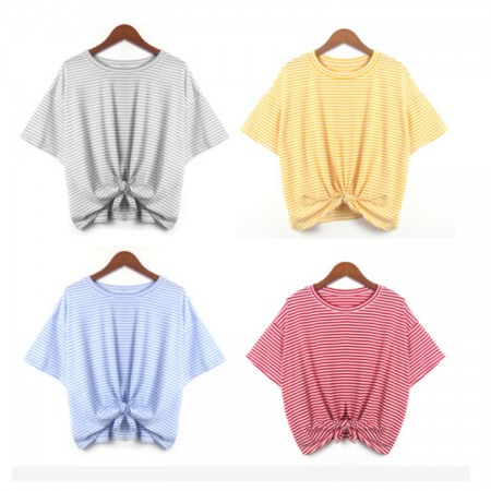 Summer Hot Sale Striped Thin Loose T-Shirt